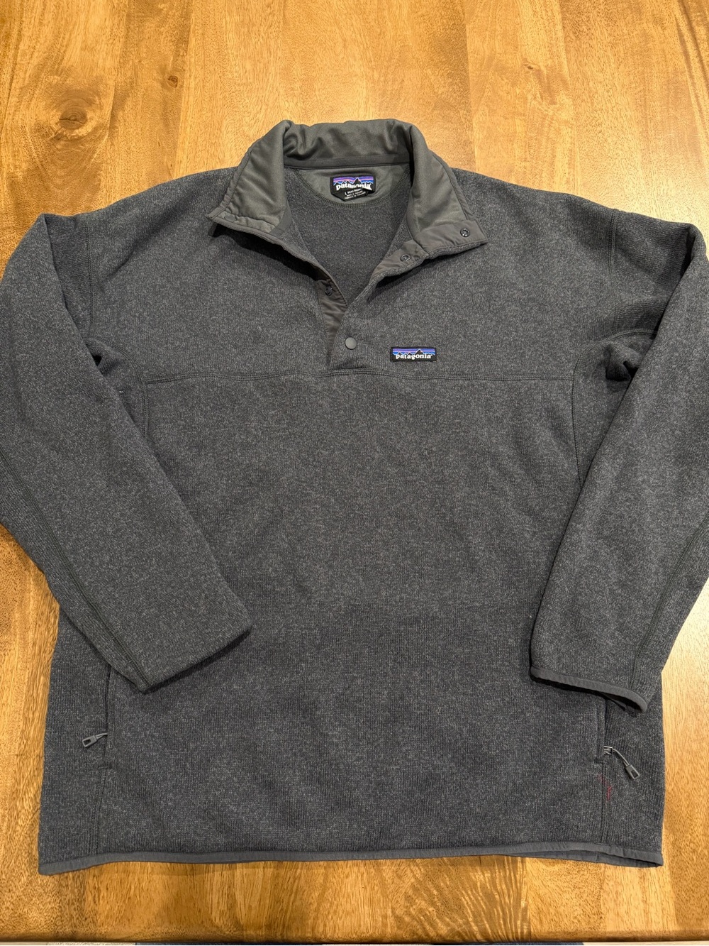 Patagonia Charcoal Gray Snap-Neck Fleece Pullover